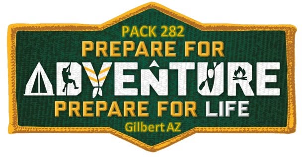 Cub Scout Pack 282 patch: Prepare for Adventure, Prepare for Life, Gilbert AZ